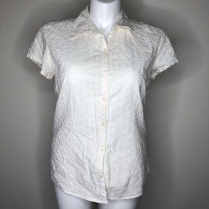 Style & Co White Short Sleeve Button Down Size 16